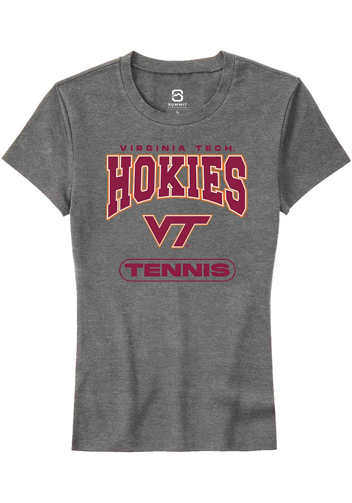 Virginia Tech Hokies Womens Grey Tennis Short Sleeve T-Shirt