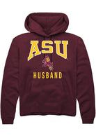 Arizona State Sun Devils Mens Maroon Husband Long Sleeve Hoodie