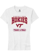 Virginia Tech Hokies Womens White Track & Field Short Sleeve T-Shirt
