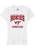 Virginia Tech Hokies Womens White Wrestling Short Sleeve T-Shirt