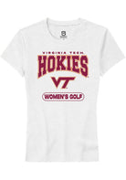 Virginia Tech Hokies Womens White Women's Golf Short Sleeve T-Shirt