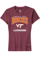Virginia Tech Hokies Womens Maroon Lacrosse Short Sleeve T-Shirt