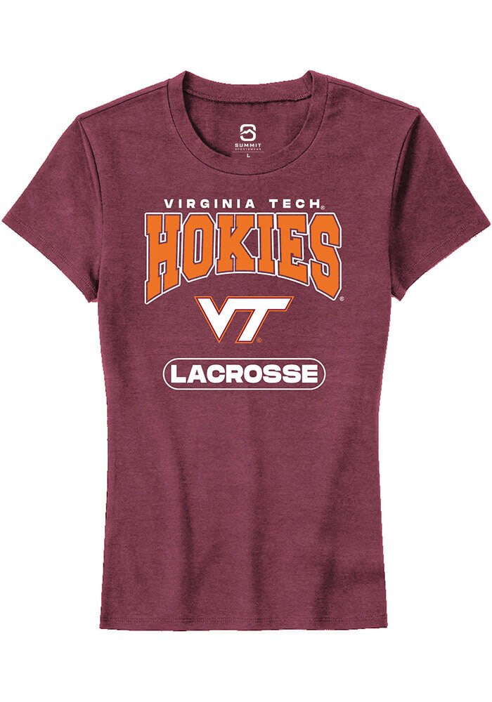 Virginia Tech Hokies Womens Maroon Lacrosse Short Sleeve T-Shirt