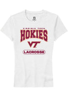 Virginia Tech Hokies Womens White Lacrosse Short Sleeve T-Shirt