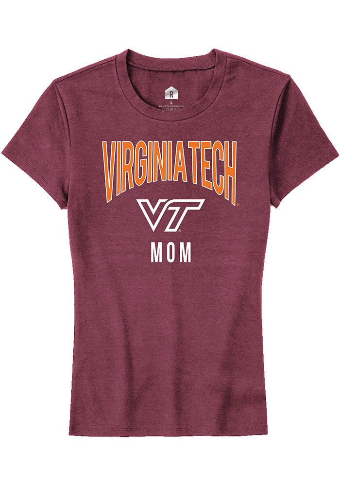 Virginia Tech Hokies Womens Maroon Mom Swirl Short Sleeve T-Shirt