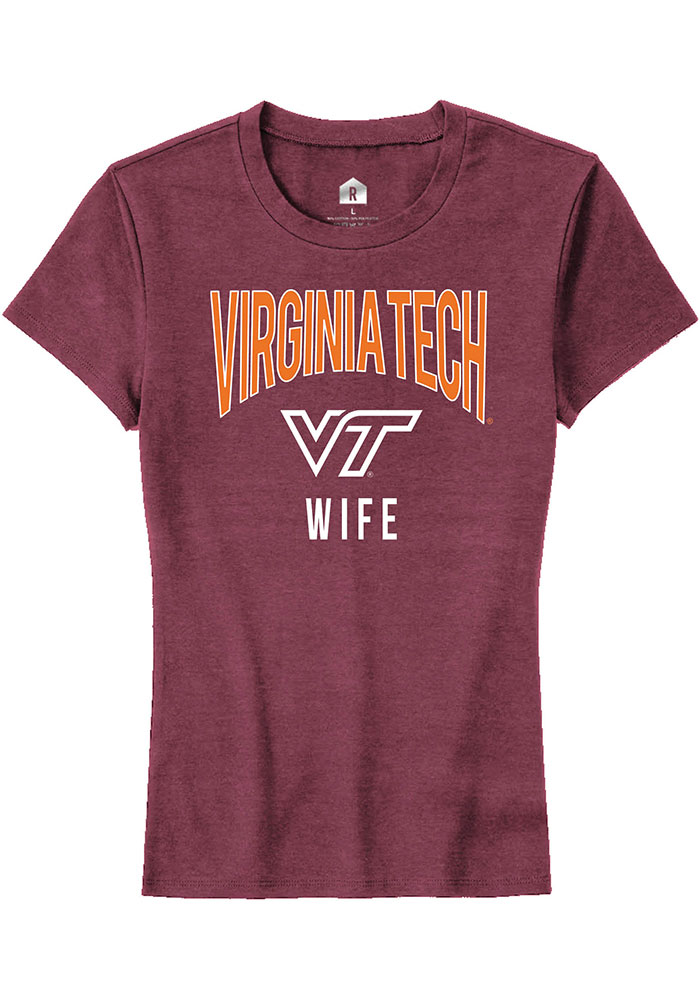 Virginia Tech Hokies Womens Maroon Wife Swirl Short Sleeve T-Shirt