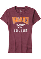 Virginia Tech Hokies Womens Maroon Cool Aunt Swirl Short Sleeve T-Shirt