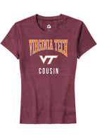 Virginia Tech Hokies Womens Maroon Cousin Short Sleeve T-Shirt