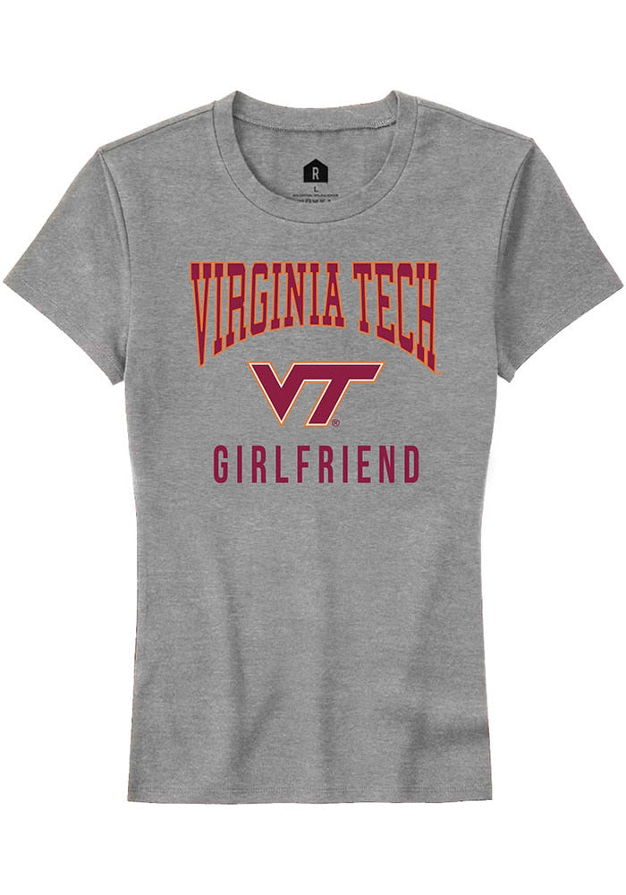 Virginia Tech Hokies Womens Grey Girlfriend Short Sleeve T-Shirt