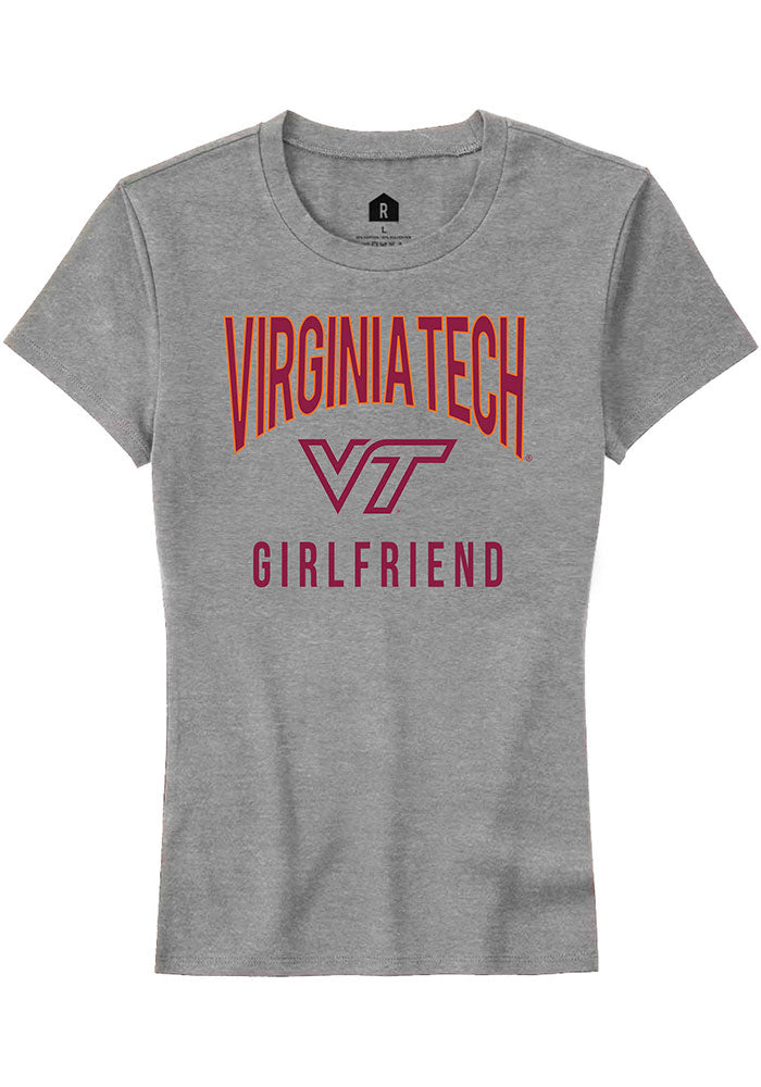 Virginia Tech Hokies Womens Grey Girlfriend Swirl Short Sleeve T-Shirt