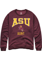 Arizona State Sun Devils Mens Maroon Aunt Long Sleeve Crew Sweatshirt