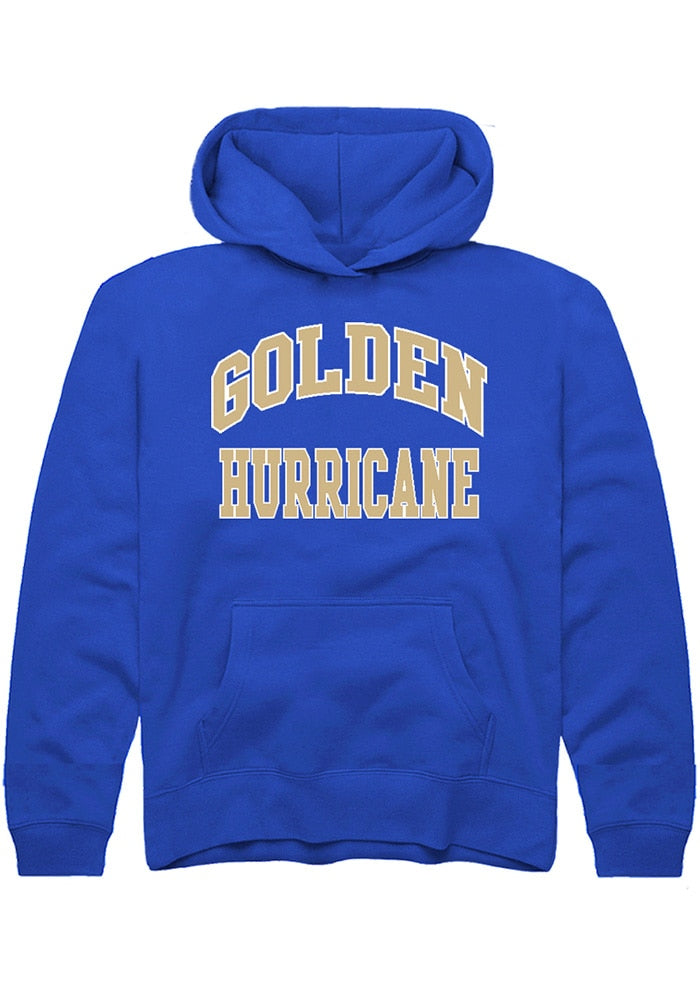 Tulsa Golden Hurricane Youth Blue Arch Stack Hoodie