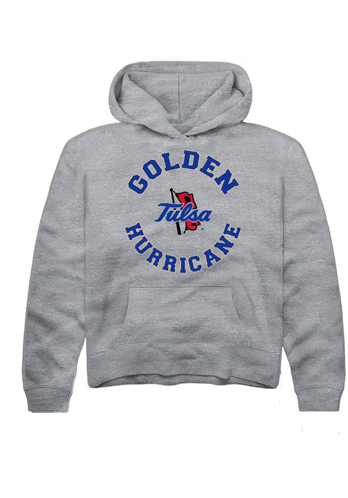 Tulsa Golden Hurricane Youth Grey Circle Hoodie