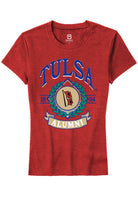Tulsa Golden Hurricane Womens Red Alumni Wreath Short Sleeve T-Shirt