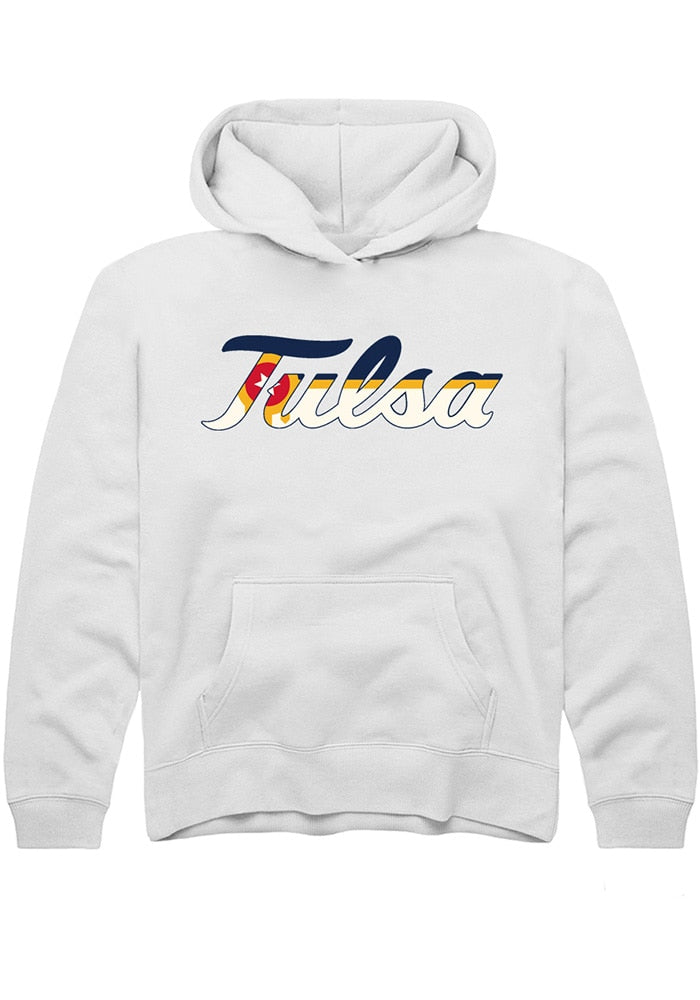Tulsa Golden Hurricane Youth White City Flag Hoodie