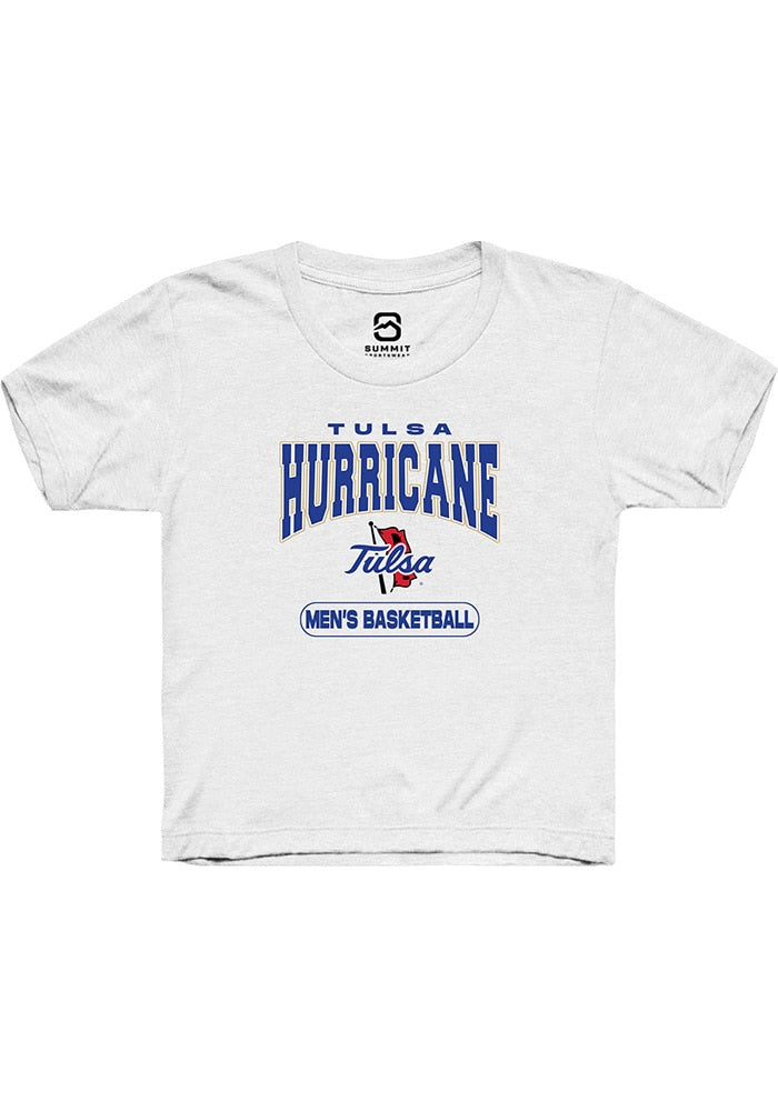 Tulsa Golden Hurricane Youth White Basketball Short Sleeve T-Shirt