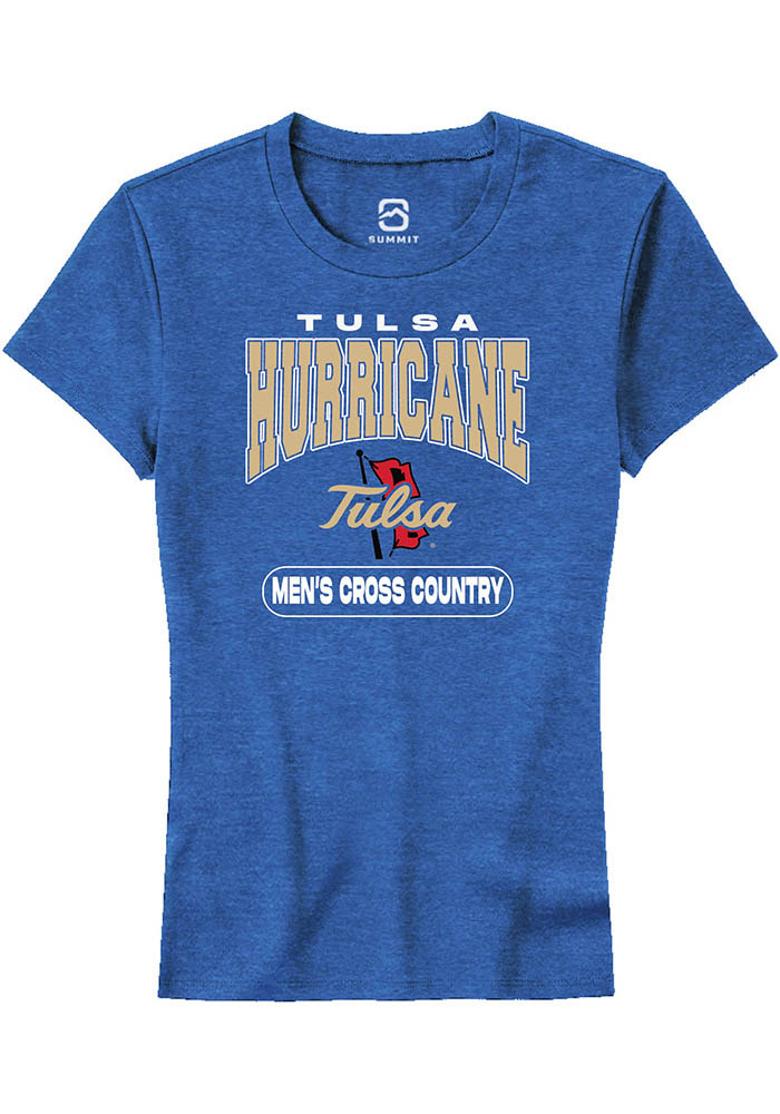Tulsa Golden Hurricane Womens Blue Cross Country Short Sleeve T-Shirt