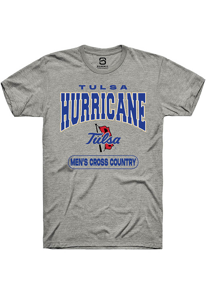 Tulsa Golden Hurricane Mens Grey Cross Country Fashion Short Sleeve T-Shirt