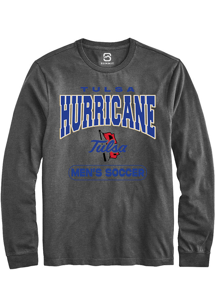 Tulsa Golden Hurricane Mens Grey Soccer Long Sleeve T-Shirt