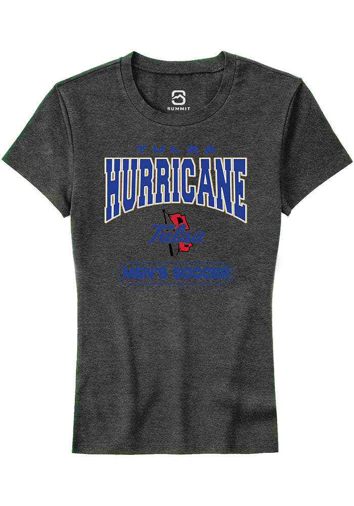 Tulsa Golden Hurricane Womens Grey Soccer Short Sleeve T-Shirt