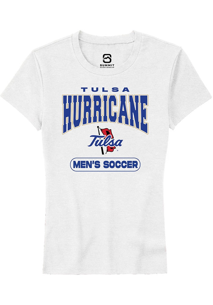 Tulsa Golden Hurricane Womens White Soccer Short Sleeve T-Shirt