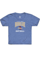 Tulsa Golden Hurricane Youth Blue Softball Short Sleeve T-Shirt