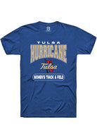 Tulsa Golden Hurricane Mens Blue Womens Track and Field Fashion Short Sleeve T-Shirt