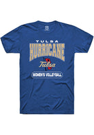 Tulsa Golden Hurricane Mens Blue Volleyball Fashion Short Sleeve T-Shirt