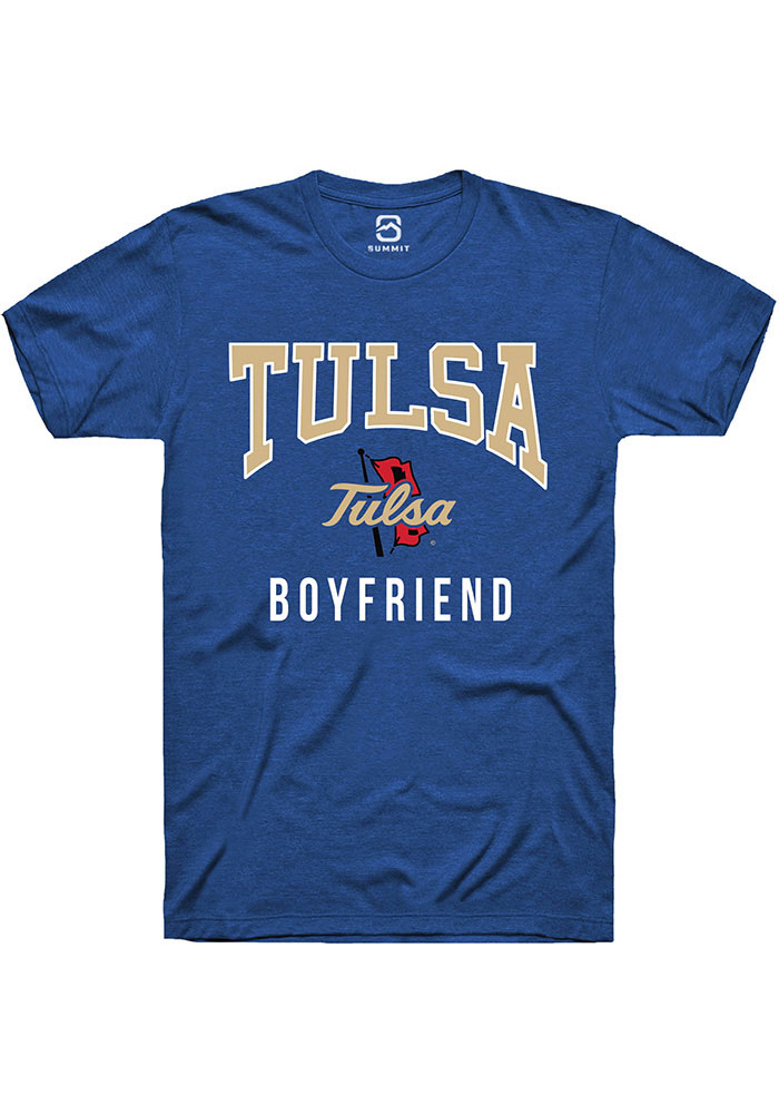 Tulsa Golden Hurricane Mens Blue Boyfriend Fashion Short Sleeve T-Shirt