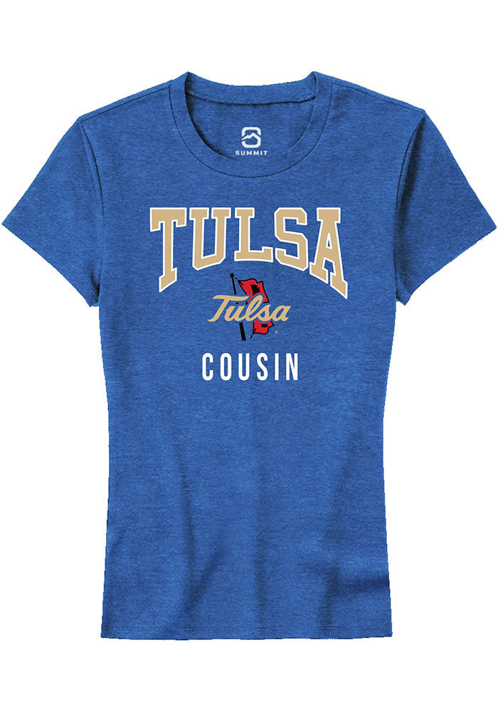 Tulsa Golden Hurricane Womens Blue Cousin Short Sleeve T-Shirt