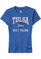 Tulsa Golden Hurricane Womens Blue Best Friend Short Sleeve T-Shirt