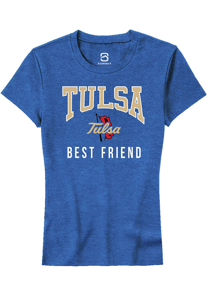 Tulsa Golden Hurricane Womens Blue Best Friend Short Sleeve T-Shirt