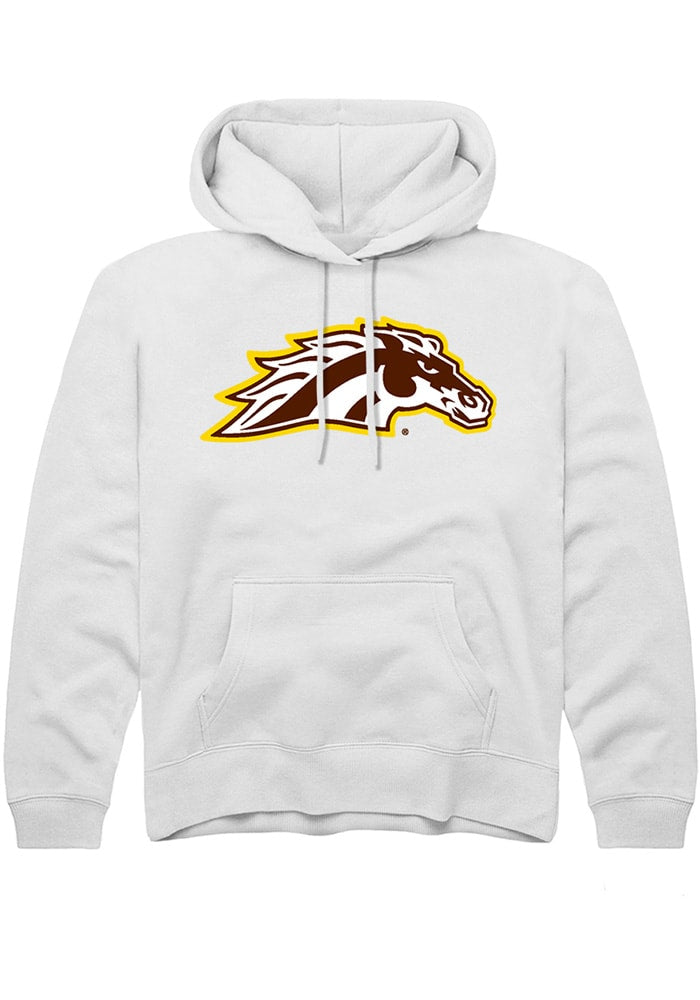 Western Michigan Broncos Youth White Primary Logo Long Sleeve Hoodie