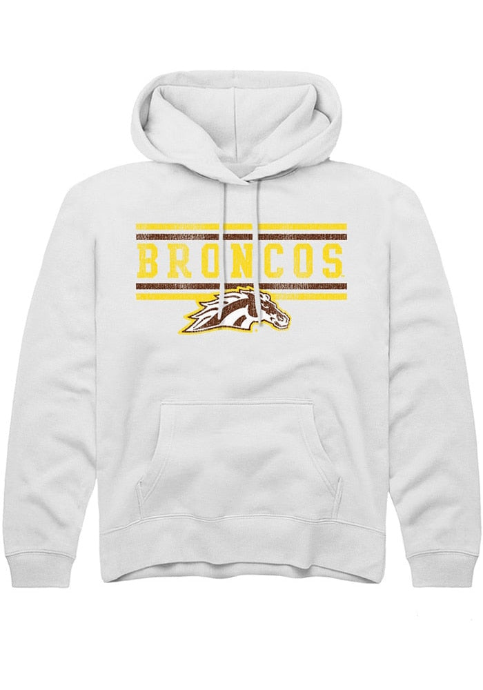 Western Michigan Broncos Youth White Bars Long Sleeve Hoodie