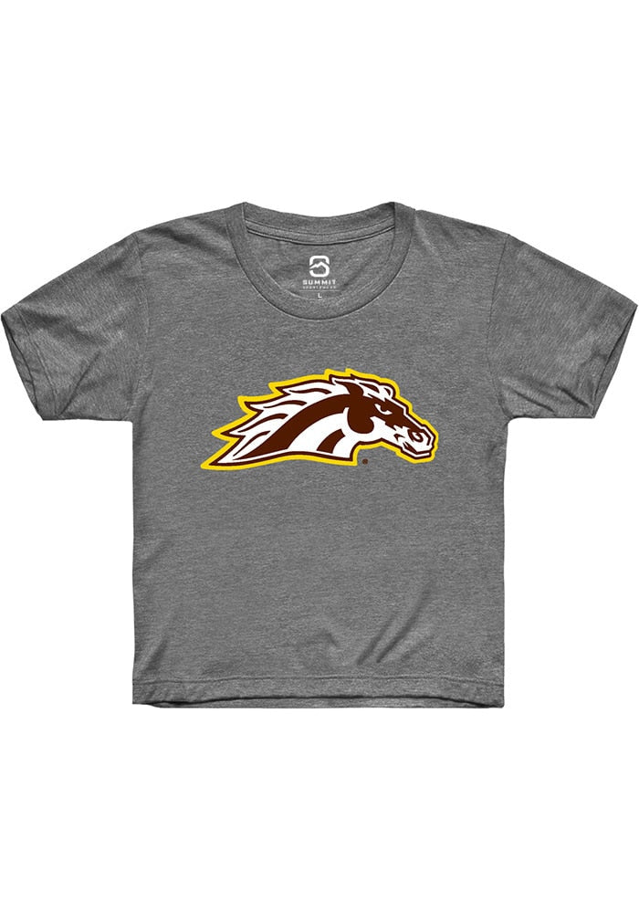 Western Michigan Broncos Youth Grey Primary Logo Short Sleeve T-Shirt