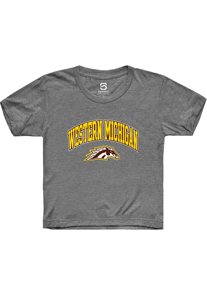 Western Michigan Broncos Youth Grey Arch Logo Short Sleeve T-Shirt