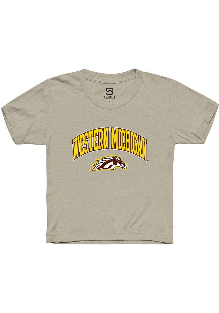 Western Michigan Broncos Youth Tan Arch Logo Short Sleeve T-Shirt