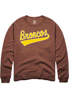 Western Michigan Broncos Mens Brown Tail Long Sleeve Crew Sweatshirt