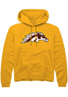 Western Michigan Broncos Mens Gold Primary Logo Long Sleeve Hoodie