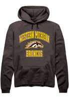 Western Michigan Broncos Mens Brown Number 1 Primary Long Sleeve Hoodie