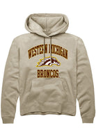Western Michigan Broncos Mens Tan Number 1 Neutral Long Sleeve Hoodie