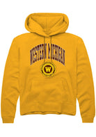 Western Michigan Broncos Mens Gold Arch Seal Long Sleeve Hoodie