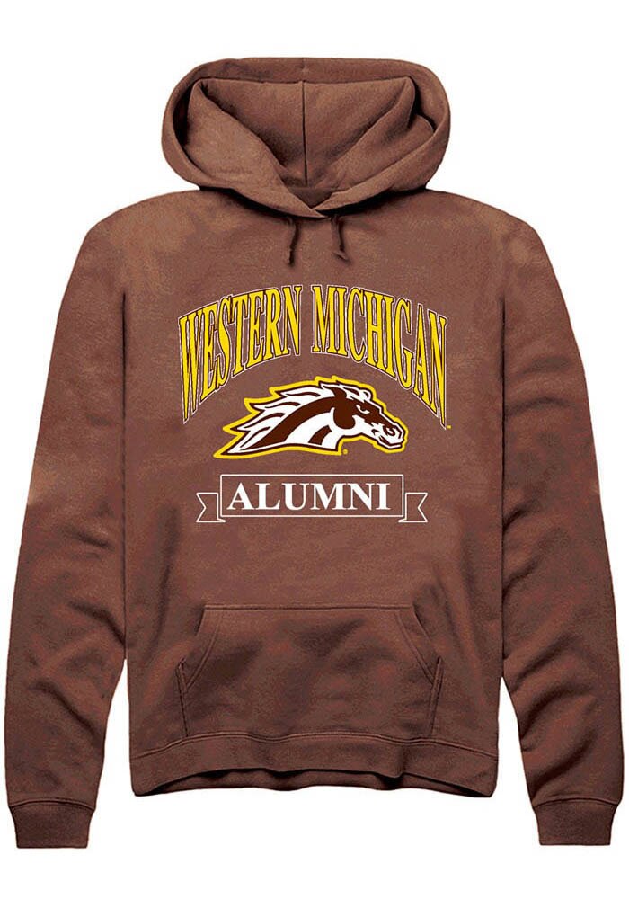 Western Michigan Broncos Mens Brown Alumni Banner Long Sleeve Hoodie