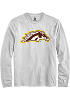 Western Michigan Broncos White Primary Logo Long Sleeve T-Shirt