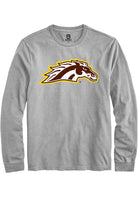 Western Michigan Broncos Grey Primary Logo Long Sleeve T-Shirt