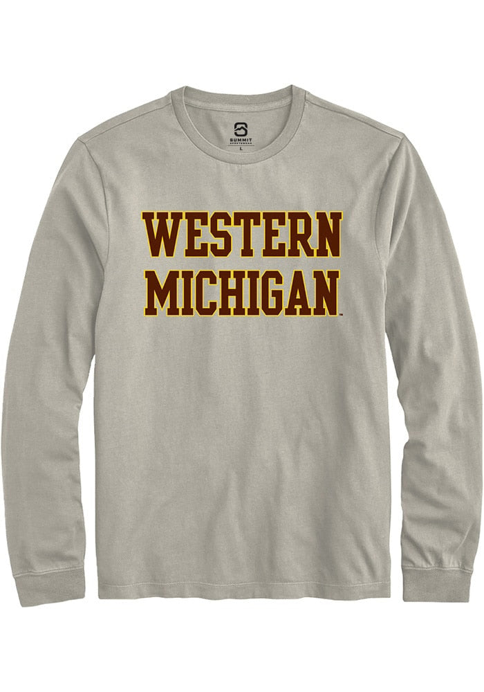 Western Michigan Broncos Tan Straight Block Long Sleeve T-Shirt