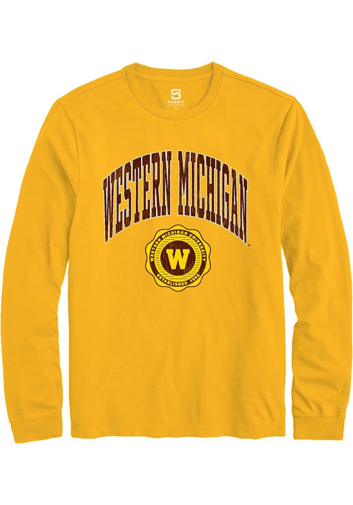 Western Michigan Broncos Gold Arch Seal Long Sleeve T-Shirt