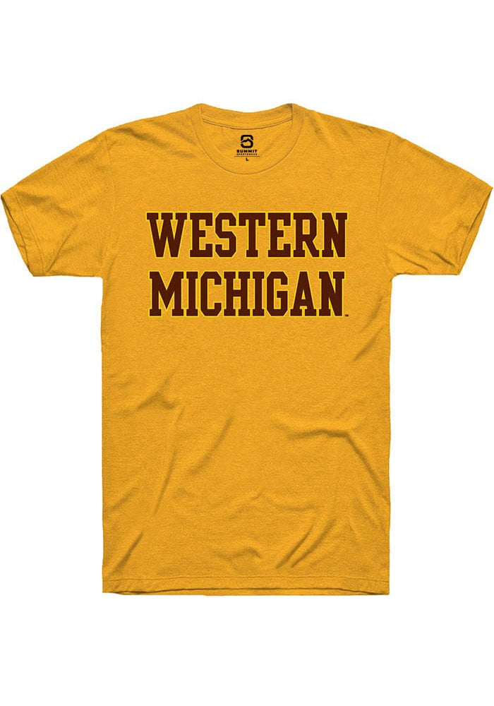 Western Michigan Broncos Gold Straight Block Short Sleeve T-Shirt