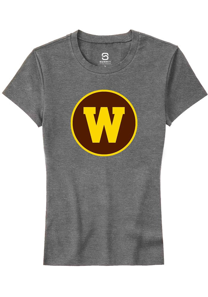 Western Michigan Broncos Womens Grey Alt Logo Short Sleeve T-Shirt