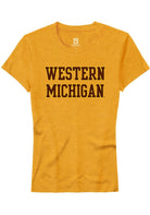 Western Michigan Broncos Womens Gold Straight Block Short Sleeve T-Shirt